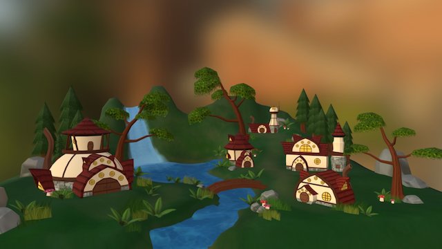 Cat Village 3D Model