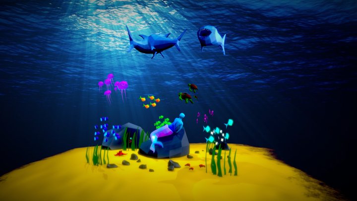 Low Poly Sea Life Challenge 3D Model