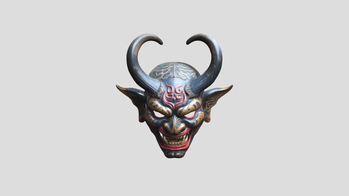 Demon ONI MASK - Japanese  mask 3D Model