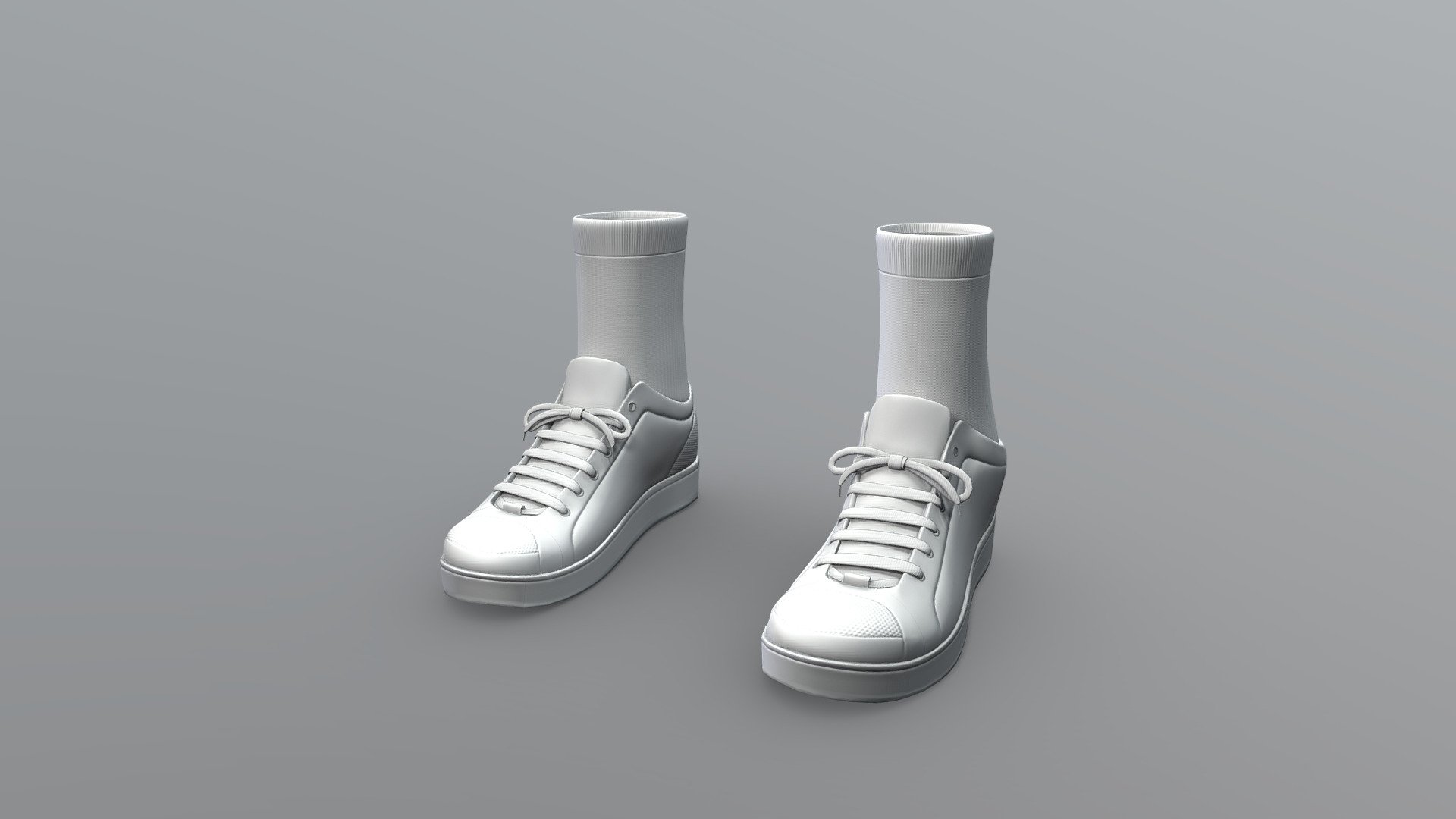 White Sneakers With Socks - Buy Royalty Free 3D model by 3dia [361435f ...