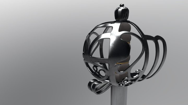 Basket Hilted Broadsword 3D Model