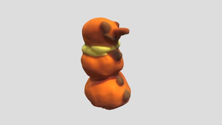 Orange Snowman 3D Model