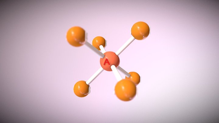 Molecular ทรงแปดหน้า 90 องศา 3D Model