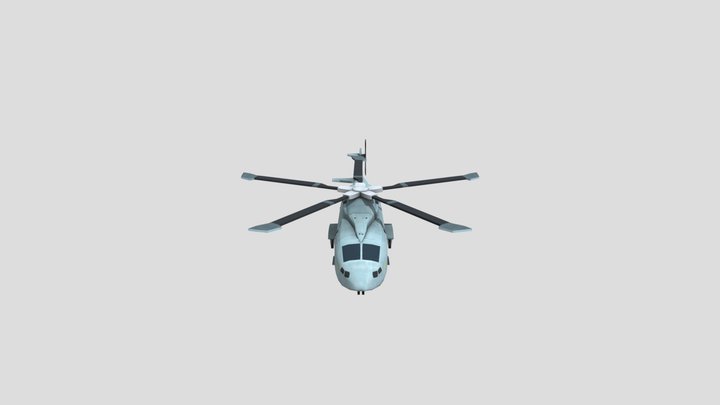 Animated Aw101 Helicopter 3D Model