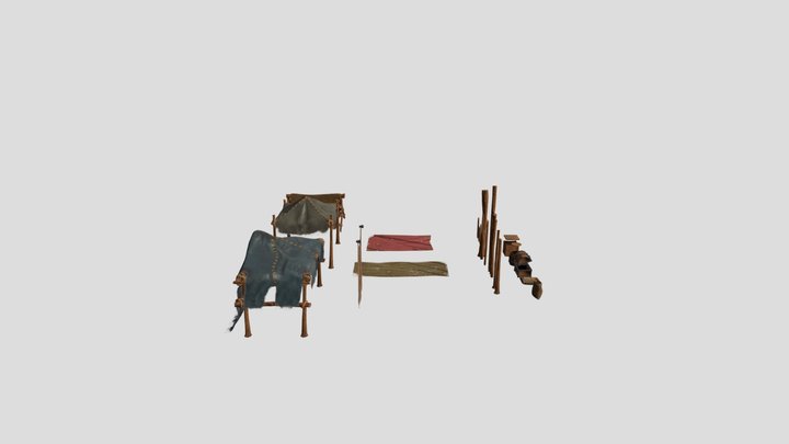 Assets Marketplace - Hut | carpet | flag 3D Model