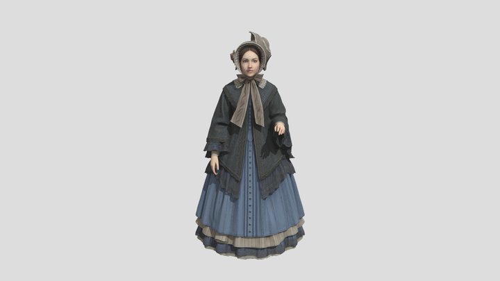 Victorian Woman dress 3d model 3D Model