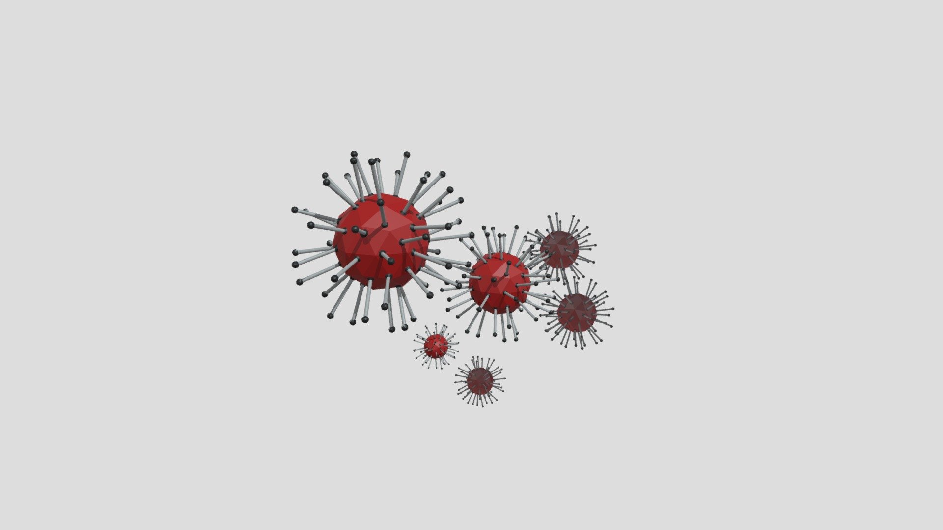CoronaVirus Low poly with good hdri