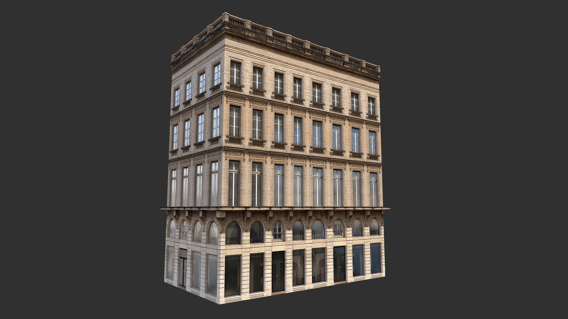 3D model Apartment House #118 - This is a 3D model of the Apartment House #118. The 3D model is about a tall building with many windows.