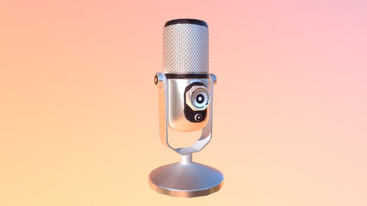 Microphone low-poly 3D Model