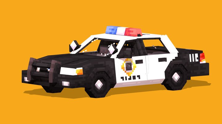 Police Car GTA V - Minecraft 3D Model
