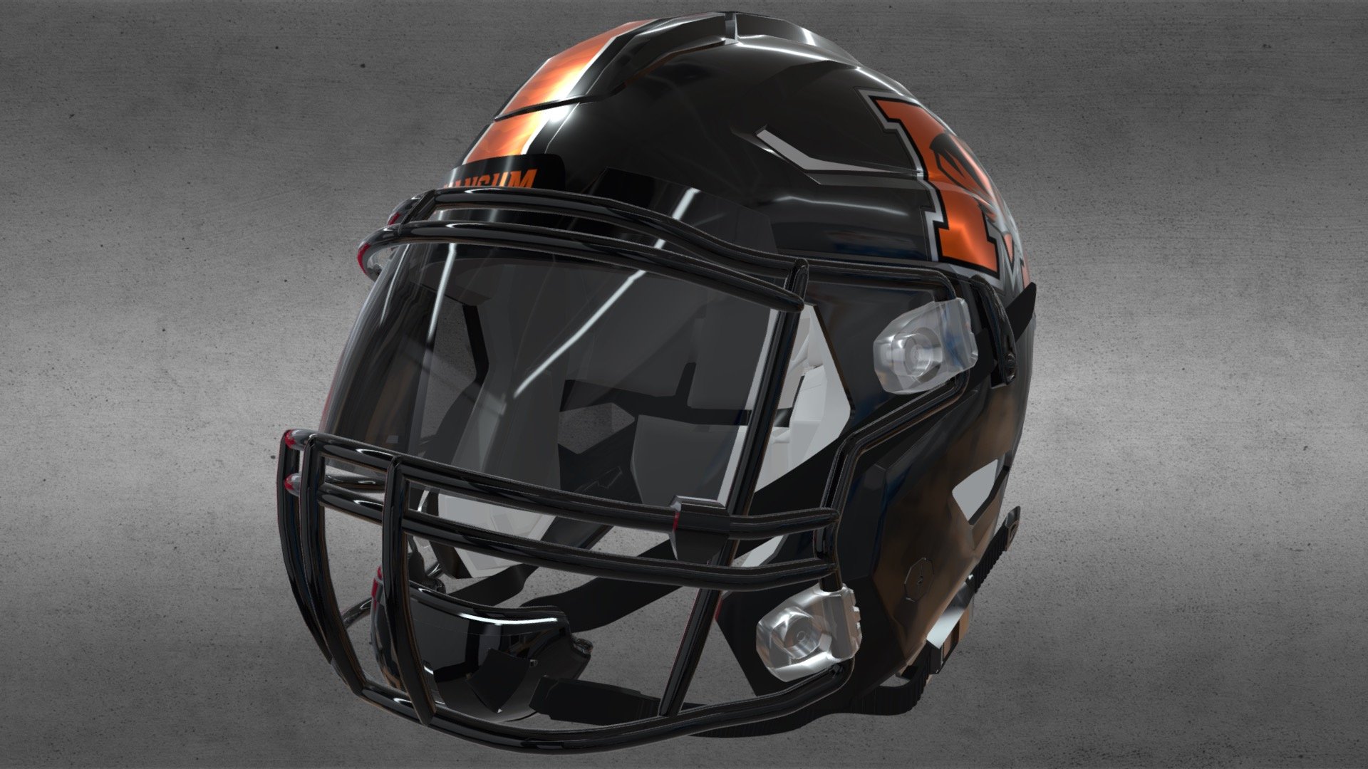 Mangum (OK) Tigers Helmet 2019 3D model by High School Helmet
