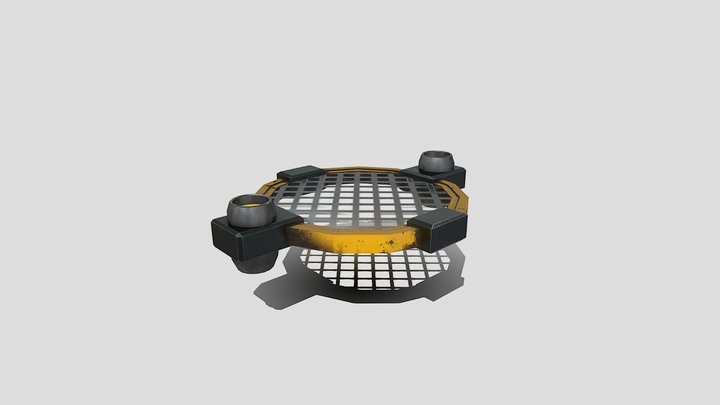 Floating Cyberpunk Platform 3D Model