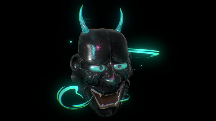 Japanese oni mask 3D Model