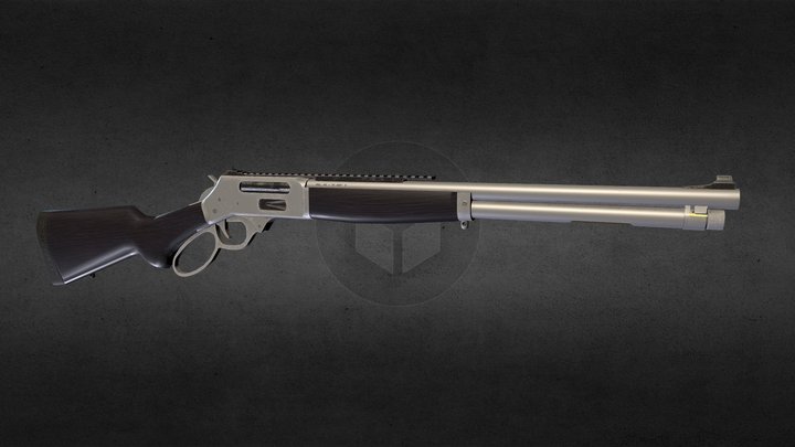 45-70 Lever Action Rifle 3D Model