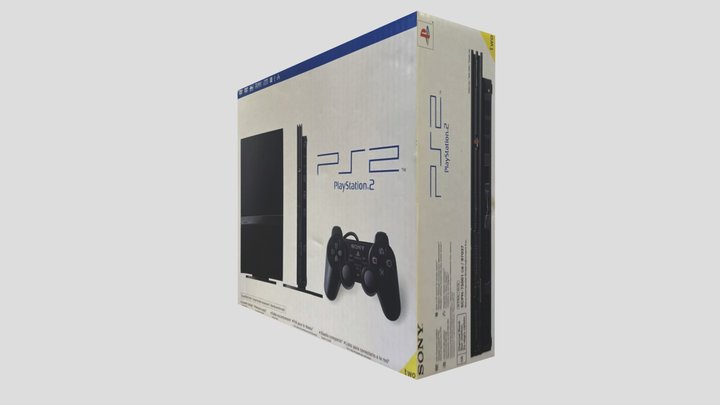 PlayStation 2 PS2 Slim Box Packaging 3D Model