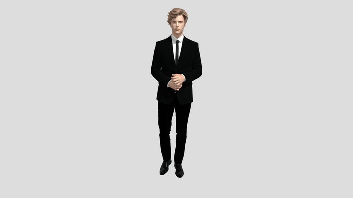 Elegant in a Black Suit – Gratis 3D-model STL