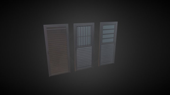 Realistic Brazilian Doors – PBR Game Props 3D Model