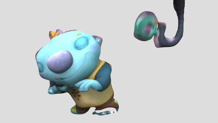 Wally And Robot Hand Does The Relax Dance. 3D Model
