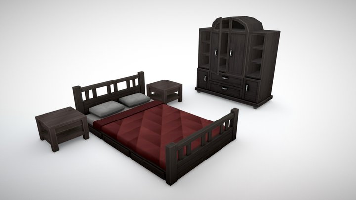 Bedroom Assets 3D Model