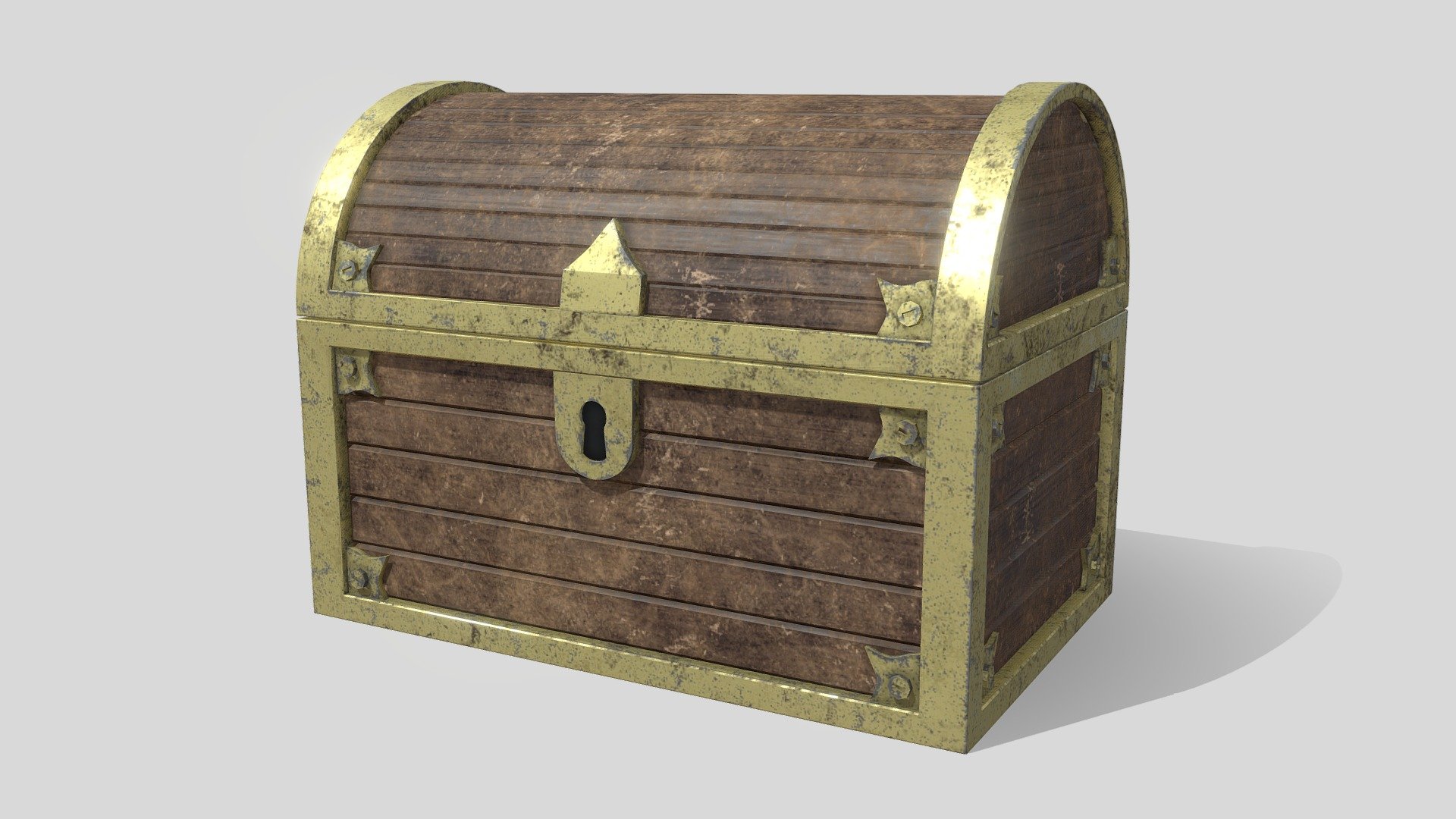 Treasure chest with gold | 3D model