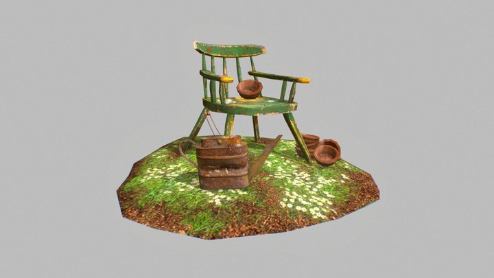 DAE Grandma's House - 3 Simple props 3D Model
