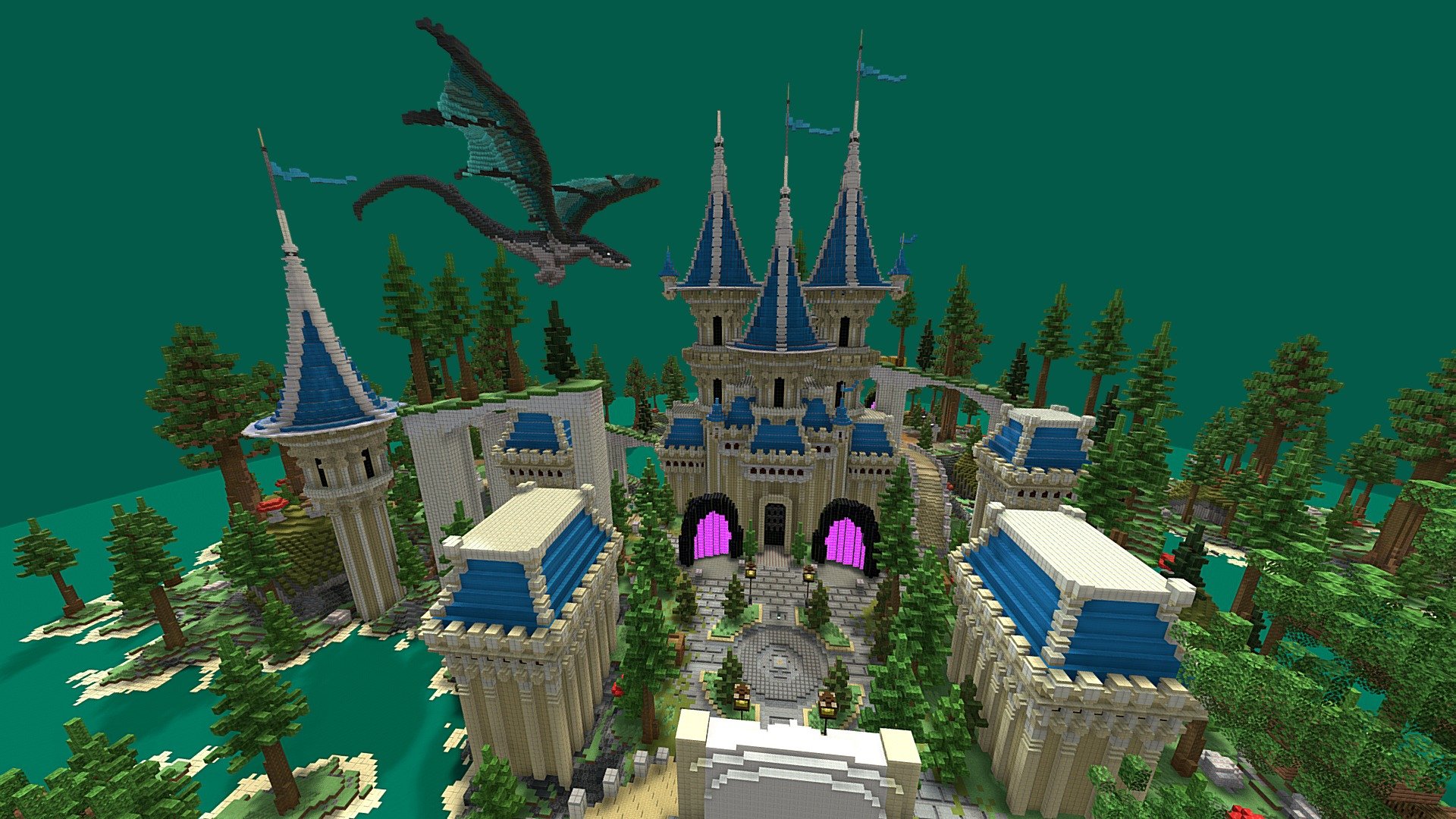 PixelMine | Water Dragon Castle - 3D model by PixelMine [362bae4 ...