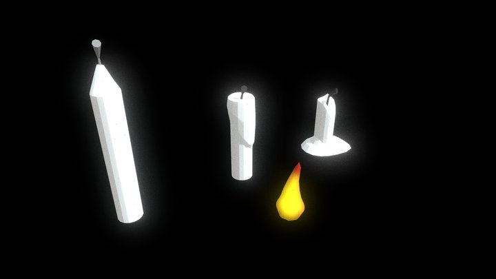 Candle (Low Poly) (Packs) 3D Model