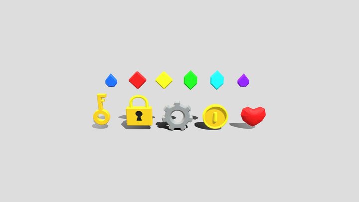 👾Video Game Items 3D Model