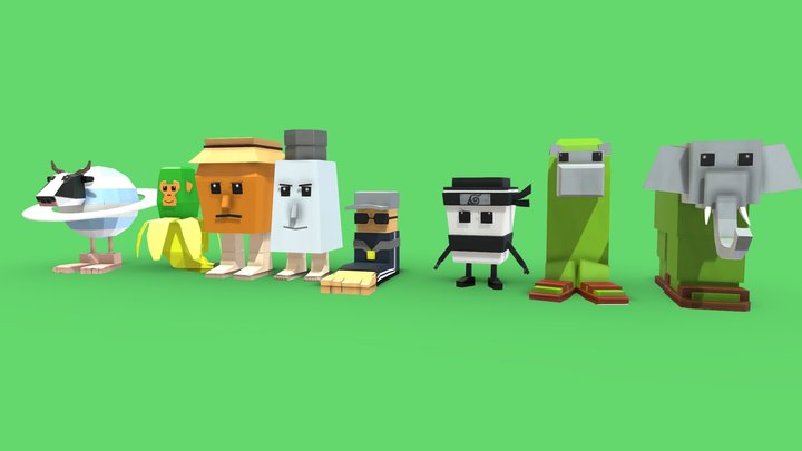 Italian Brainrot blocky Roblox style animated 3D Model