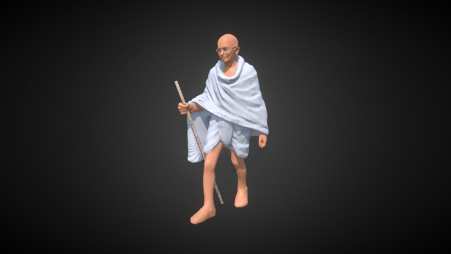 3D model Mahatma Gandhi – Statue - This is a 3D model of the Mahatma Gandhi - Statue. The 3D model is about a person holding a musical instrument.