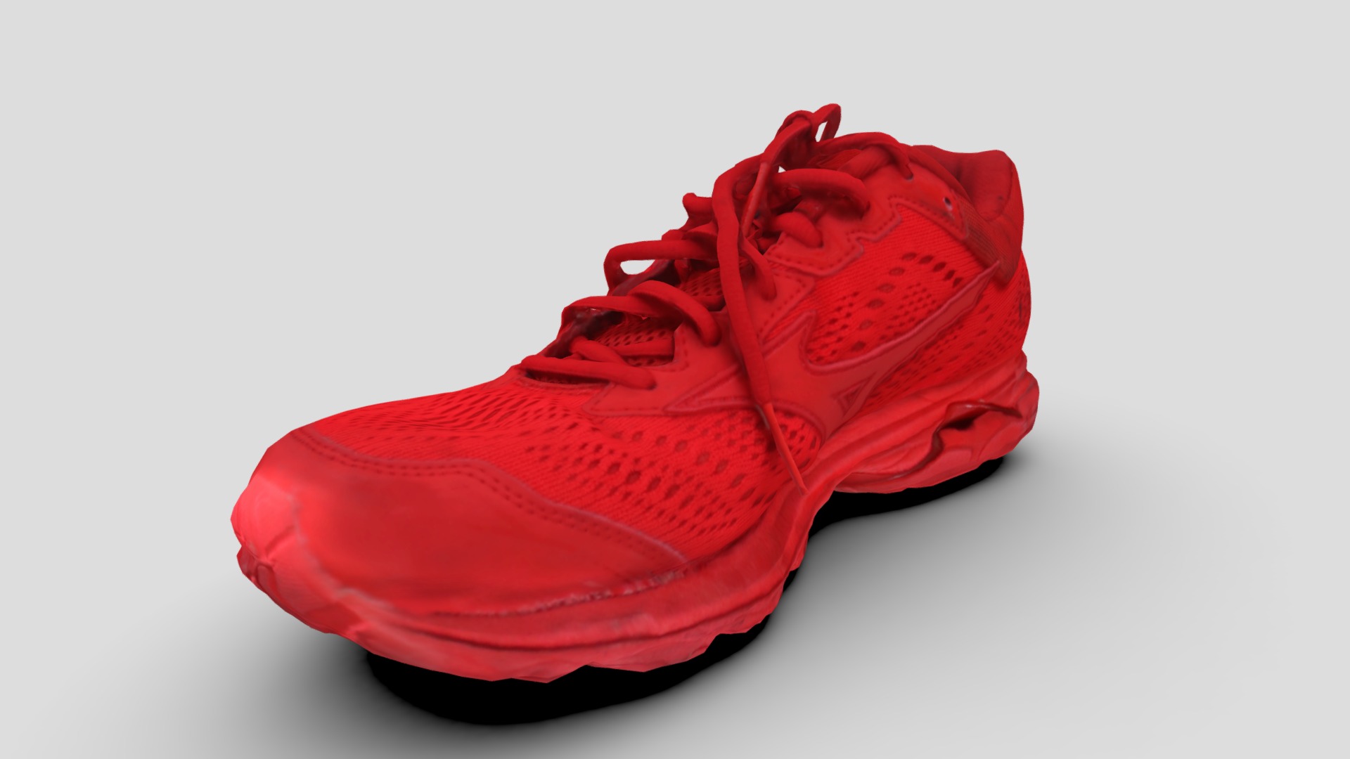 3D model Mizuno Shoe - This is a 3D model of the Mizuno Shoe. The 3D model is about a red shoe with a white background.