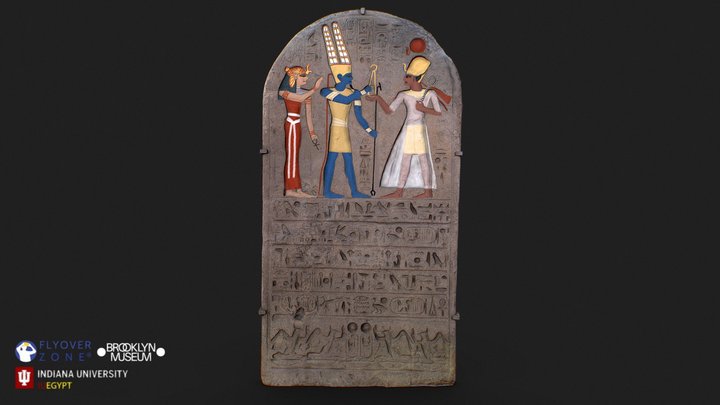 3D rendering of Stele of Ramesses II (restoration)