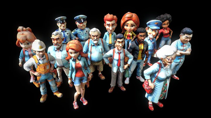 Renderpeople Cartoon Edition volume 1