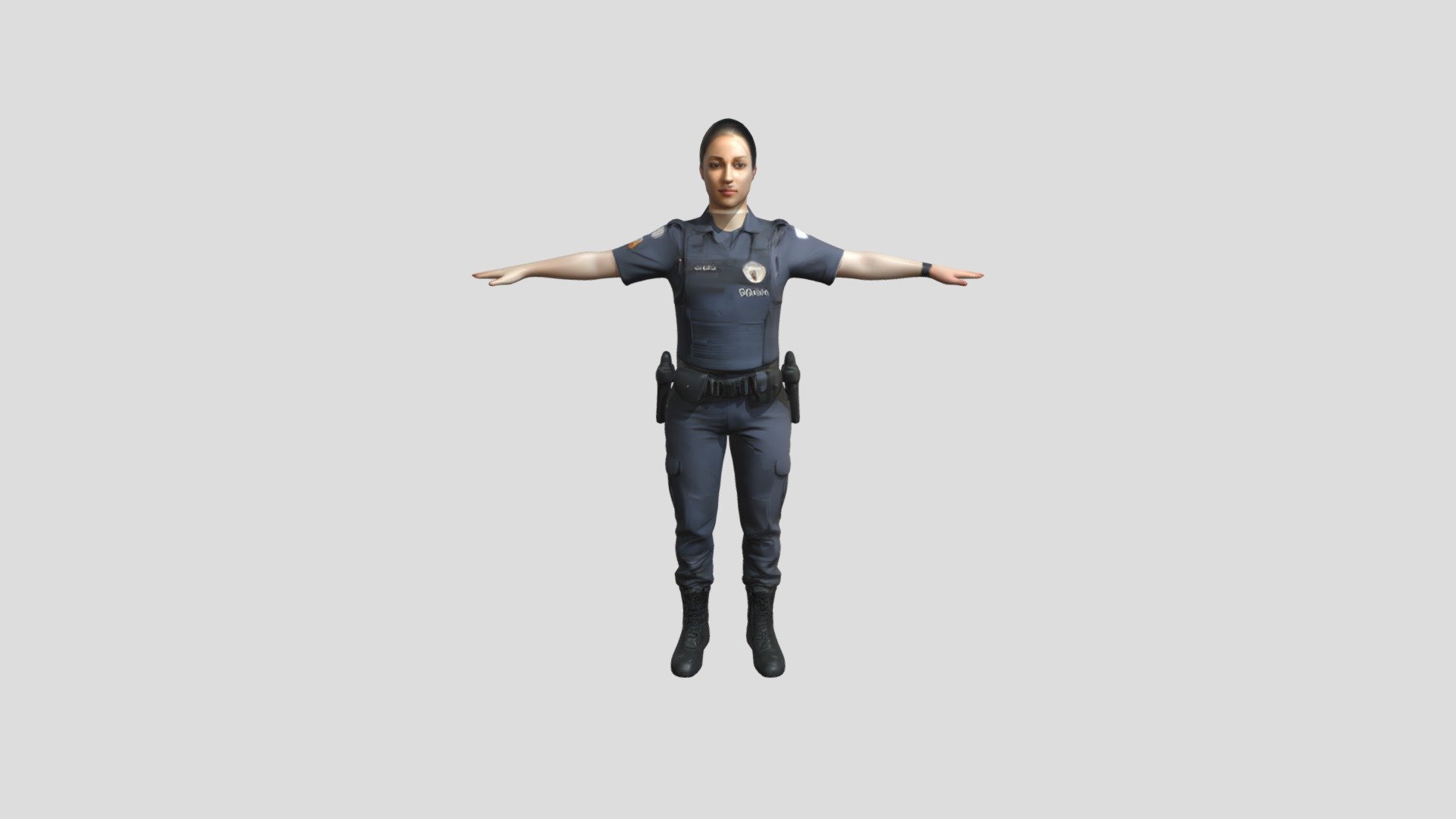Female police officer in T-pose - 3D model by Bruno.Heyider.Gussoni ...