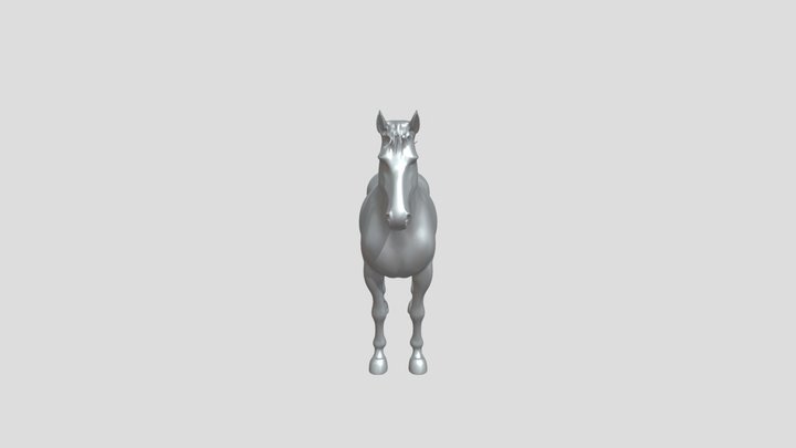blue horse standing on black background 3D Model