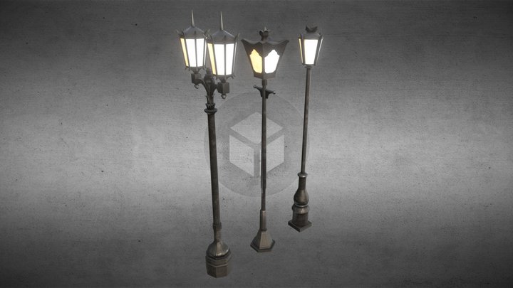 Gothic Lamps 3D Model