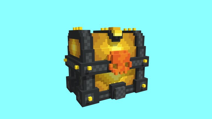 Gold Treasure Box 3D Model