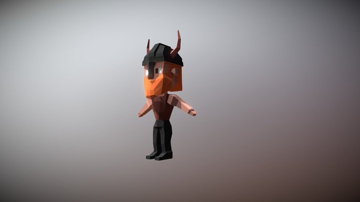 Viking Rigged Low Poly 3D Model