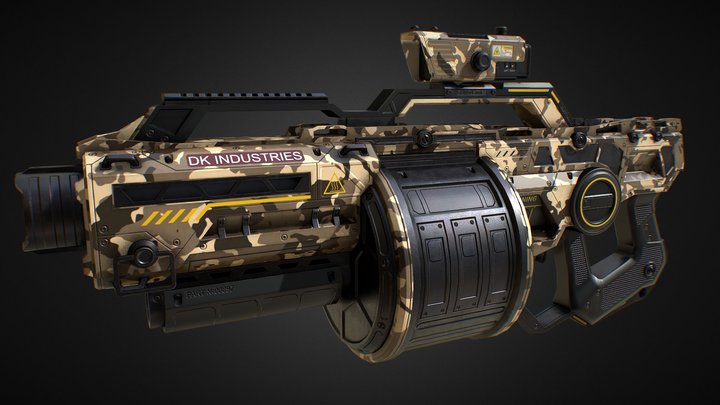 PBR Grenade Launcher (Cammo Skin 2) 3D Model