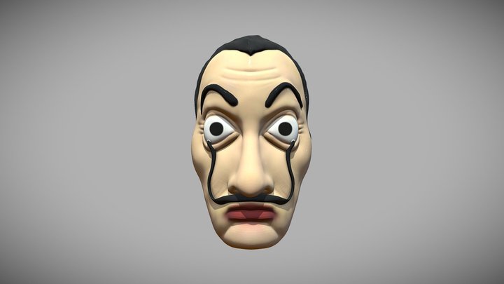 Salvador Dalí mask Money Heist 3D Model