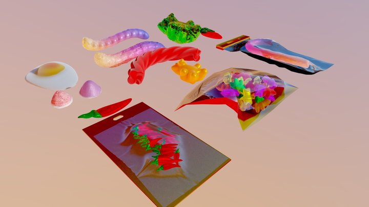 jelly beans pack 3D Model