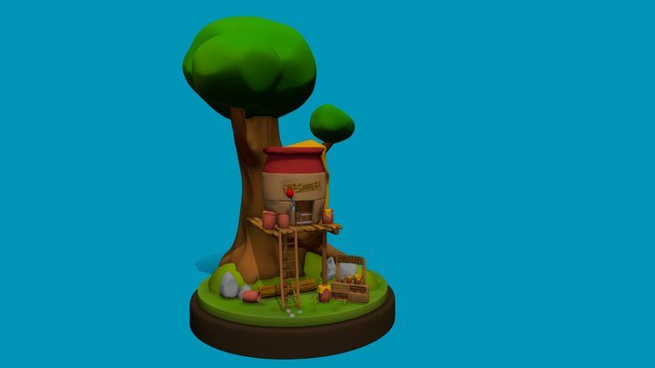 Winnie The Pooh's Treehouse | DAE Sculpting 2023 3D Model