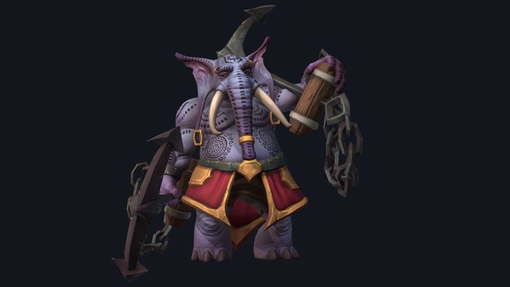 Elephant — Golden Tides 3D Model