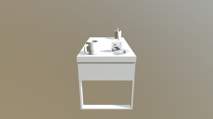 A Desk Scene 3D Model