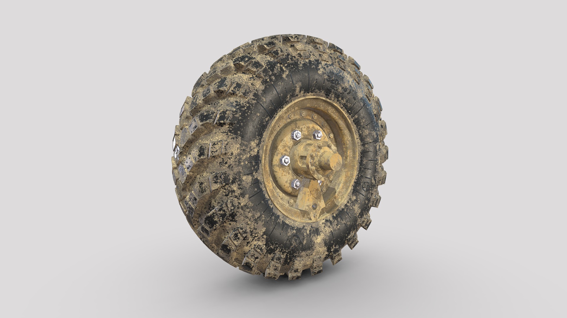 3D model ZIL-157-Tire+Disc_v3_Very dirty - This is a 3D model of the ZIL-157-Tire+Disc_v3_Very dirty. The 3D model is about a circular object with a hole in it.