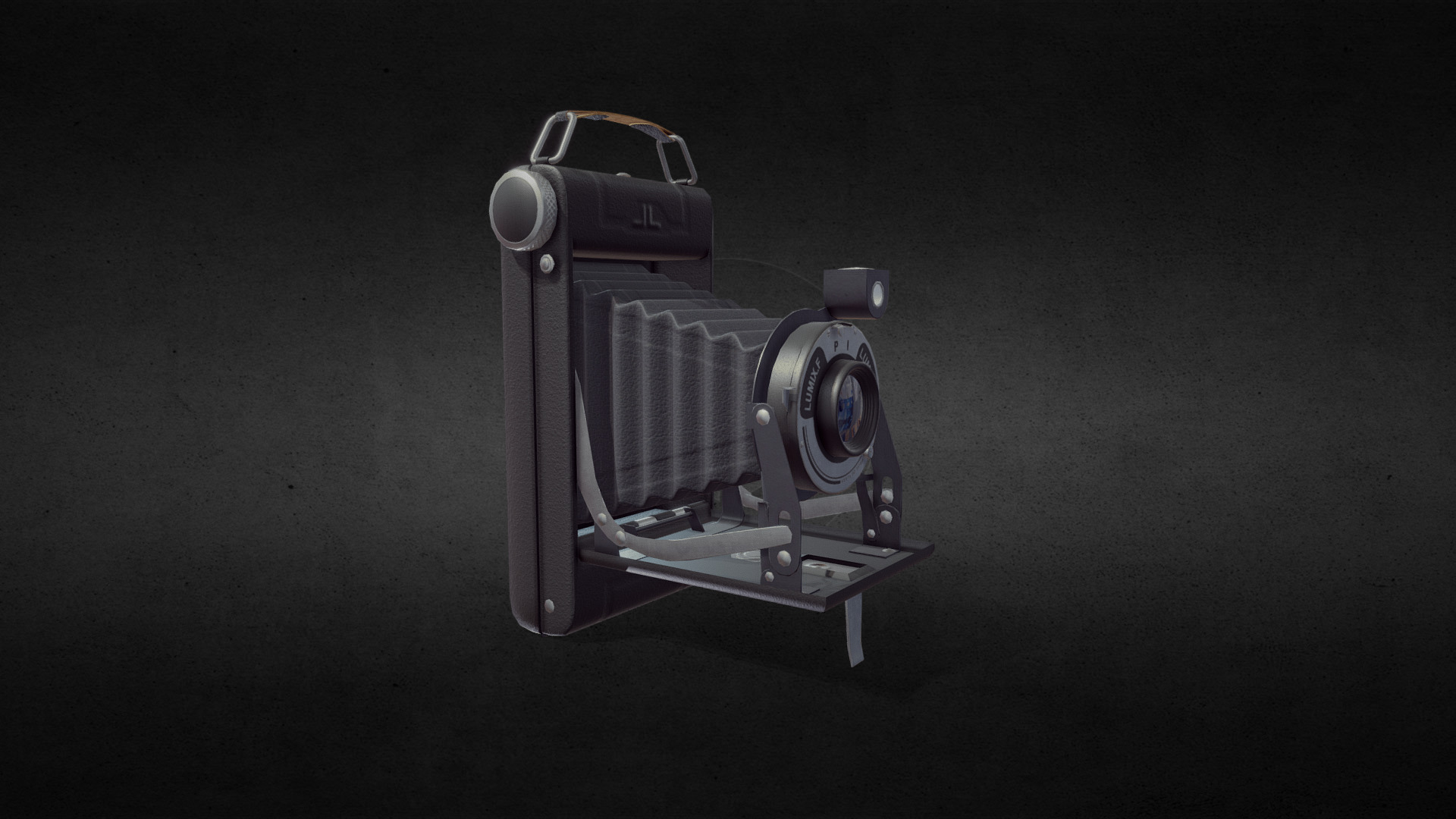 3D model Lumiere Lumix F (1949) - This is a 3D model of the Lumiere Lumix F (1949). The 3D model is about a silver car with a large lens.