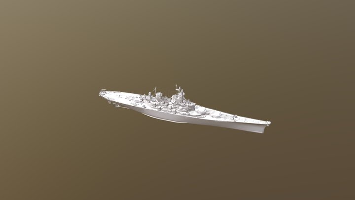 Iowa class battleship world of warships 3D Model