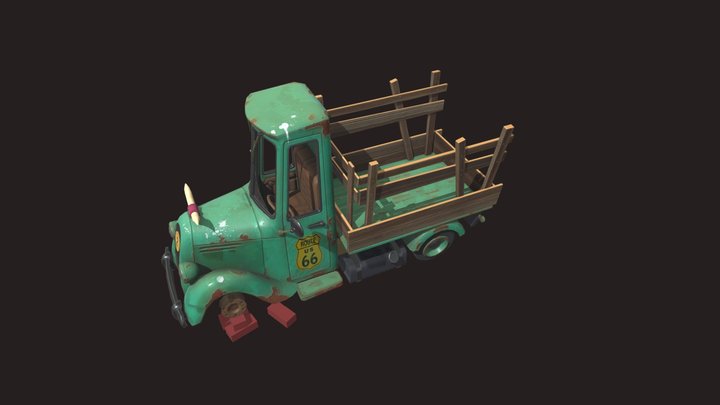 Texture work on the pickup track 3D Model