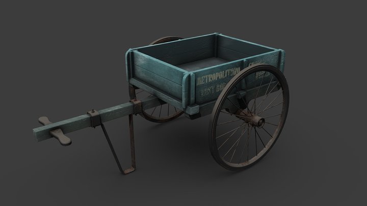 Old Vintage Wooden Trailer Game /VR Ready Asset 3D Model