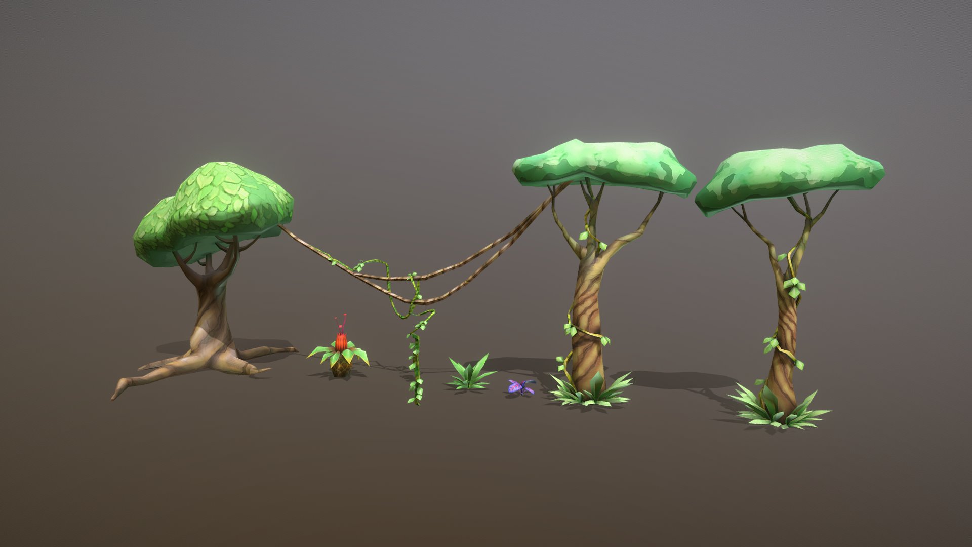 3D model Pirate Collection Jungle - This is a 3D model of the Pirate Collection Jungle. The 3D model is about a group of green plants.